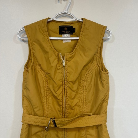 Edelweiss Womens Ski Suit Medium Vintage One Piece Yellow Gold Outdoor Snowboard - Picture 3 of 11